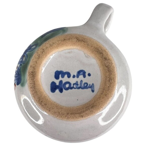 M A Hadley Art Pottery Farmer Cup THE END Coffee Mug Signed Farm Country Scene - Picture 7 of 7